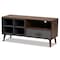 Baxton Studio Garrick Modern and Contemporary Two-Tone Grey and Walnut Brown Finished Wood 1-Drawer TV Stand 180-11226-Zoro - alternate 1
